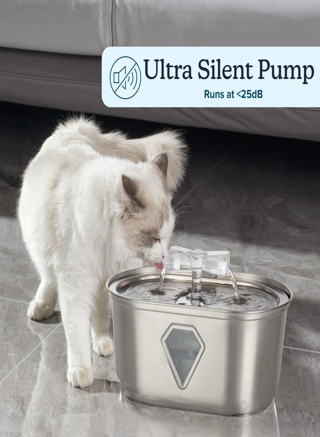 PETMAKER Cat Water Fountain - Stainless Steel Water Fountain for Small Pets - 118oz/3.5L Automatic Cat Water Dispenser with Water Level Window by PETMAKER - Image 3