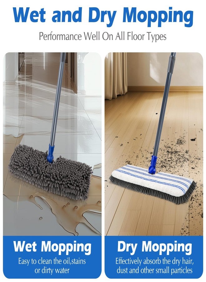 Masthome Microfiber Flip Mop,Masthome Flat Mop with Stainless Steel Handle,Mops for Floor Cleaning and 4 Reusable Washable Mops Pads,Wet & Dry Dust Mopping for Hardwood,Vinyl,Laminate,Tile Cleaning - Image 3