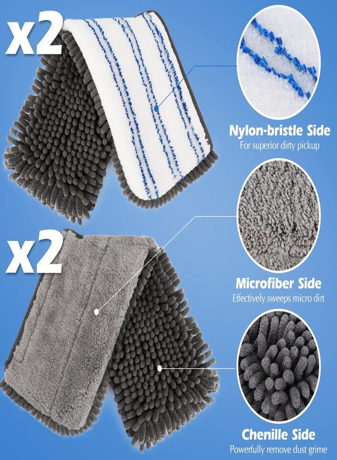 Masthome Microfiber Flip Mop,Masthome Flat Mop with Stainless Steel Handle,Mops for Floor Cleaning and 4 Reusable Washable Mops Pads,Wet & Dry Dust Mopping for Hardwood,Vinyl,Laminate,Tile Cleaning - Image 4