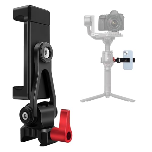 HAFOKO Aluminum Alloy Phone Tripod Mount with Cold Shoe Mount & NATO Clamp Compatible with DJI RS4/RS4 Pro/RS3/RS3 Pro/RS3 Mini Gimbal Stabilizer - Image 1