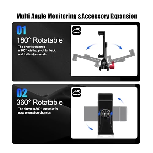 HAFOKO Aluminum Alloy Phone Tripod Mount with Cold Shoe Mount & NATO Clamp Compatible with DJI RS4/RS4 Pro/RS3/RS3 Pro/RS3 Mini Gimbal Stabilizer - Image 3