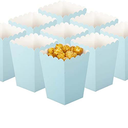 Light Blue Popcorn Boxes Set of 36 Mini Paper Popcorn Favor BoxesOpenTop Cardboard Popcorn Container for Party Supplies