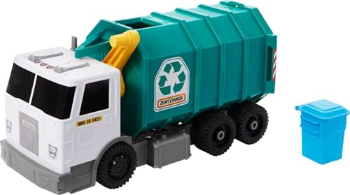 Matchbox 15inch Recycling Truck Lights Sounds Toy Cards for Kids Made from 80 ISCCCertified Plastic - Image 1