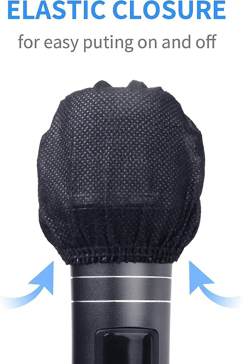 LASMEX 300pcs (150 pairs) Mic Covers Disposable Non-Woven, Individually Wrapped Mic Cover For Sanitary Mic Covers Disposable For Mic Microphone Windscreen & Pop Filters Black - Image 4