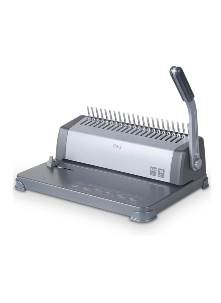 Deli Deli 3872 21-Hole Binding Machine, 425 Sheets - Grey  - Image 2
