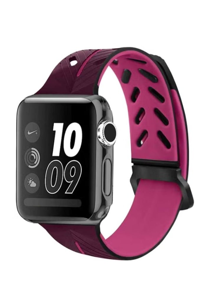 Ozone - Replacement Band For Apple Watch 1/2/3 38 mm Black/Purple - Image 1