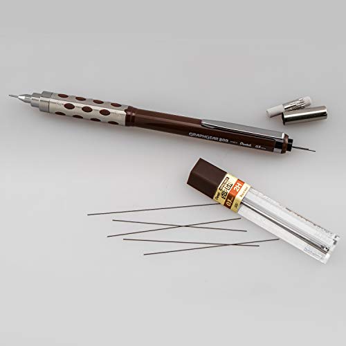 Pentel Graph Gear 800 Mechanical Drafting Pencil, 0.3mm, Brown Barrel with Lead (PG803LZBP) - Image 5
