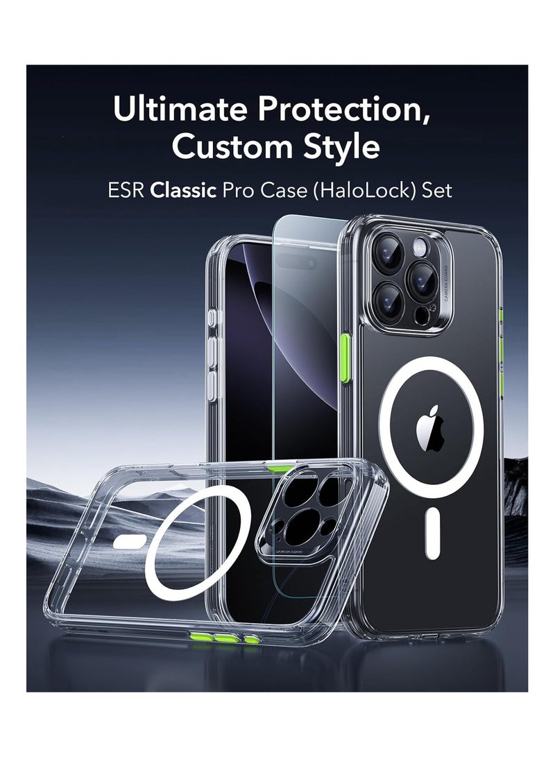 ESR Classic Pro Case (HaloLock) Set, Compatible With iPhone 16 Pro – Clear (Case, Screen Protector And 4 Swappable Buttons) – MagSafe Compatible – 360° Complete Protection - Clear - Image 2
