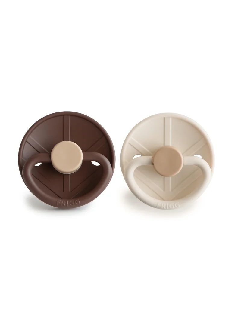 FRIGG Little Viking Silicone Baby Pacifier 0-6M 2-Pack Cocoa/Cream - Size 1