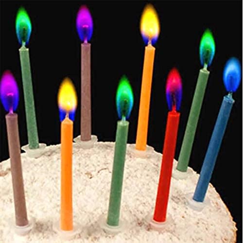 Kandelo Happy Birthday Cake Candles,Birthday Candle Fun Colorful Candle Holders Included, for Birthday Cakes to Make it a Magical Celebration (Colorful, 12) - Image 1