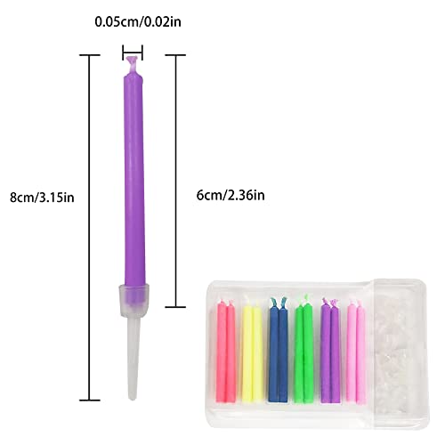 Kandelo Happy Birthday Cake Candles,Birthday Candle Fun Colorful Candle Holders Included, for Birthday Cakes to Make it a Magical Celebration (Colorful, 12) - Image 2