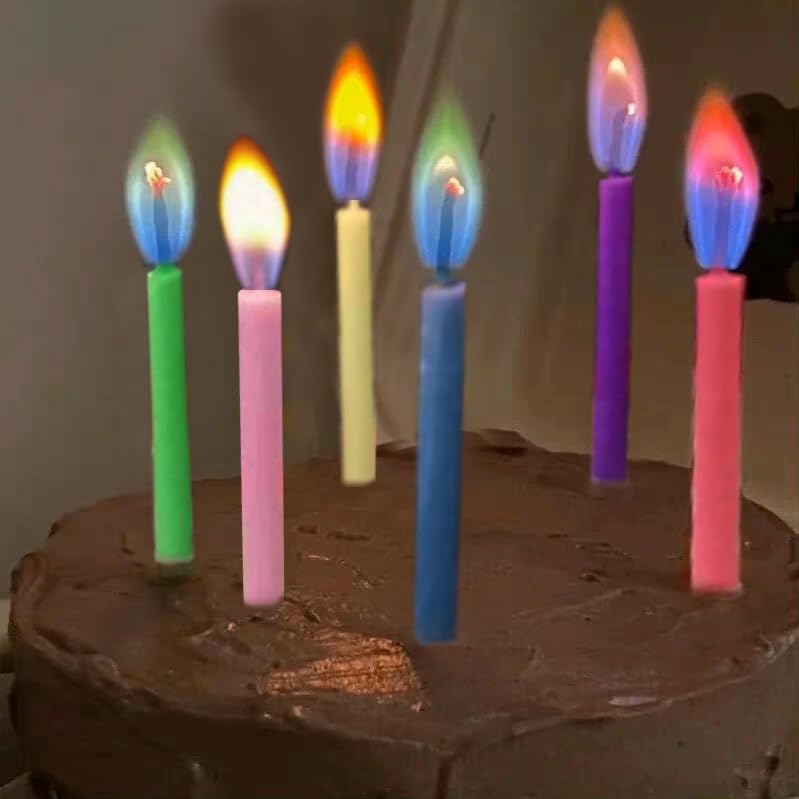 Kandelo Happy Birthday Cake Candles,Birthday Candle Fun Colorful Candle Holders Included, for Birthday Cakes to Make it a Magical Celebration (Colorful, 12) - Image 4
