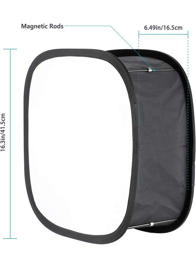 اليسا عبوة من 2 موزعات إضاءة صندوقية ناعمة لإضاءة الفيديو LED 660/480 - مُعدِّلات إضاءة قابلة للطي مع أحزمة - تتضمن أكياس تخزين - لا تتضمن مصابيح أو حوامل - للاستخدام في الصور والفيديو - Image 3