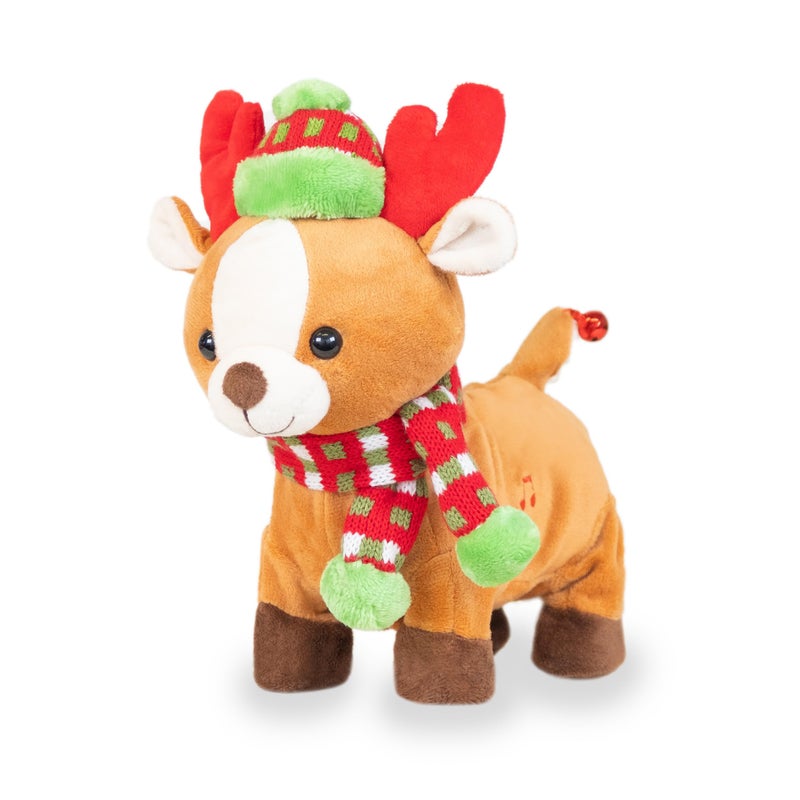 Cuddle Barn  Rock  Roll Rider  Animated Walking Dancing Singing Christmas Holiday Reindeer Sings Sleigh Ride 10 Inches - Image 2