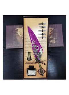 Generic Quill Feather Pen and Ink Set,Calligraphy Set,Calligraphy Kits Include Antique Quill Feather Pen,5Nibs,1 Bottles Inks,Pen Holder for Beginners Birthday Gift  - Image 3