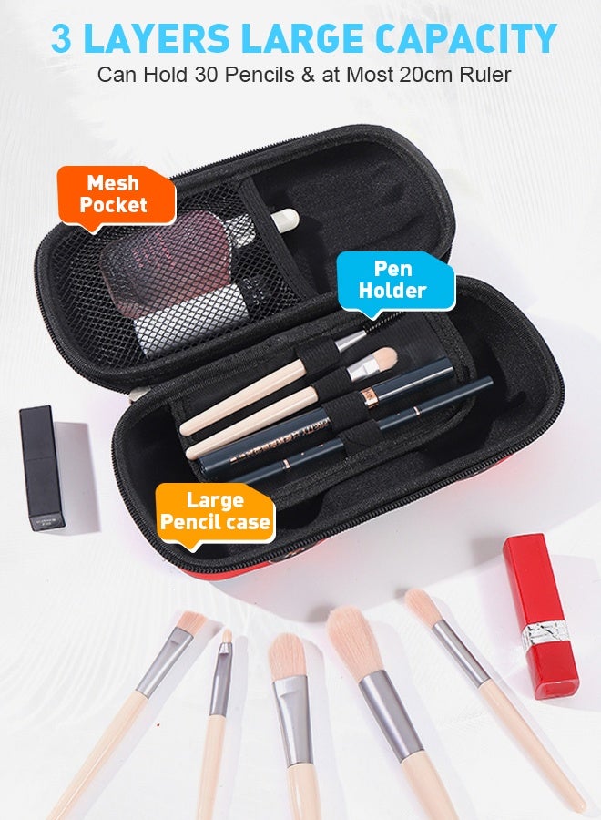 أوبتيا حقيبة أقلام للبنين على شكل سيارة شرطة، صندوق أقلام كبير السعة لتنظيم الأدوات المدرسية، حقيبة أقلام متينة متعددة الوظائف، لون أسود - Image 2