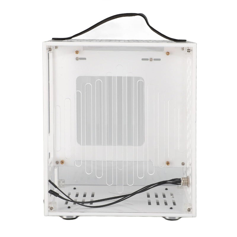 حالة كمبيوتر White Mini ITX بمقبض وزجاج جانبي كامل وتدفق هواء مفتوح 360 درجة - Image 4