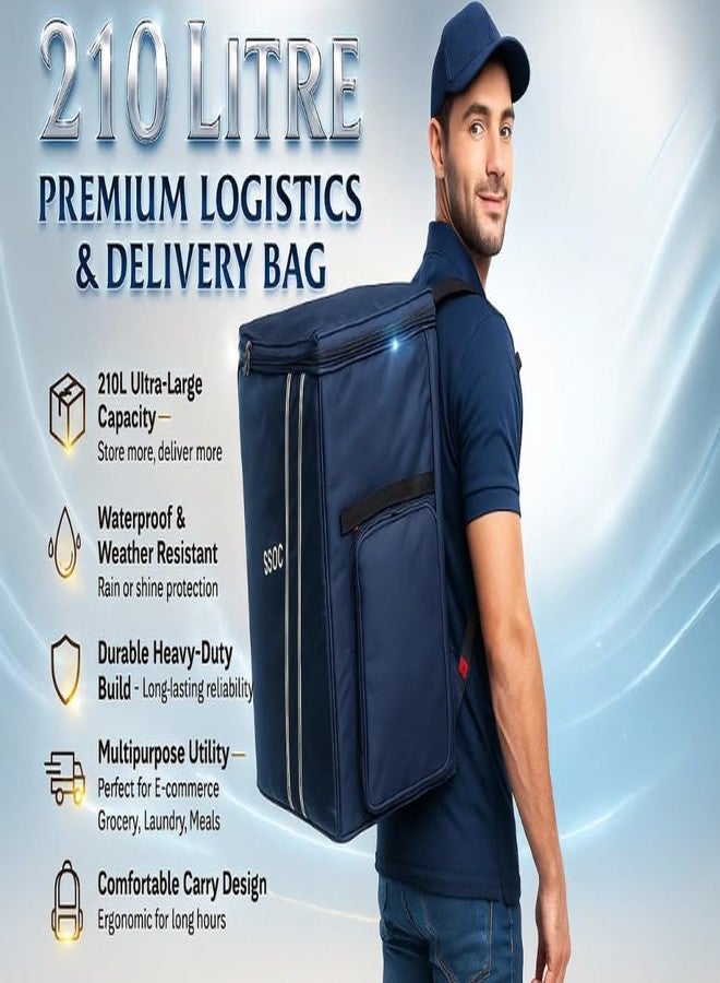SSBC 3 Compartments E-Commerce, Courier, Logistics, Grofers, Ekart Insulated Backpack 210 Ltr For Multipurpose Use - Image 3