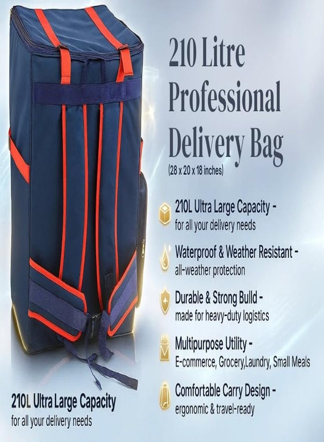 SSBC 3 Compartments E-Commerce, Courier, Logistics, Grofers, Ekart Insulated Backpack 210 Ltr For Multipurpose Use - Image 2