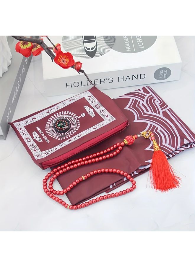 Blue 3 Pieces Travel Lightweight Portable Prayer Mat Set - Image 5