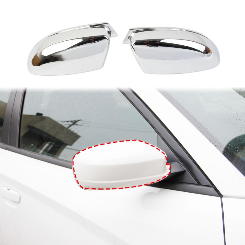 Crosselec Carbon Fiber Side Door Mirror Cover Molding Trim for Dodge Charger 20112021 ChromeReplacement