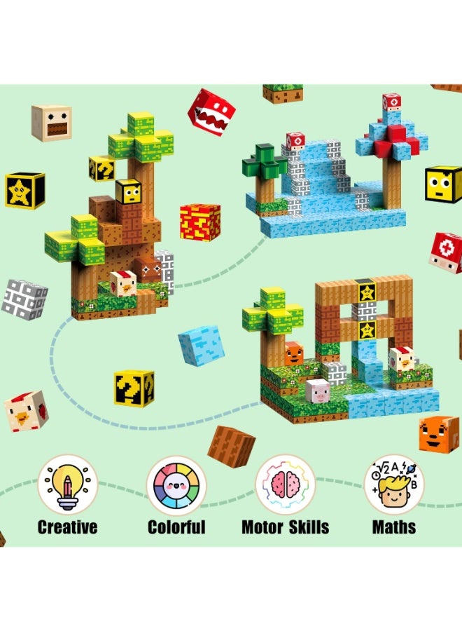 حديقة الألعاب مجموعة مكعبات مغناطيسية للبناء للأطفال عمر 3 سنوات فما فوق – لعبة تعليمية مبتكرة للأولاد والبنات - Image 2