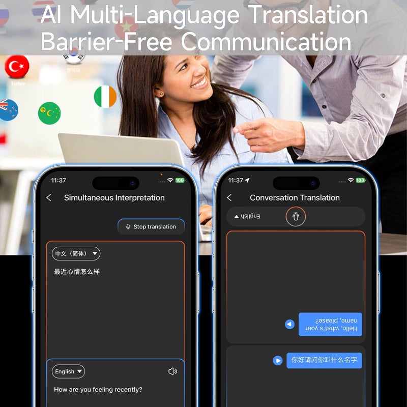 نظارات ذكية بكاميرا تسجيل فيديو، ترجمة بالذكاء الاصطناعي، التعرف على الصور، تسجيل صوتي، نقل واي فاي، مضاد للضوء الأزرق - Image 5