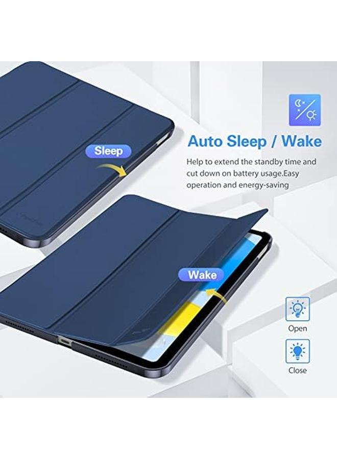 Procases For iPad 10Th Generation Case 2022 Ipad 10.9 Case Slim Hard Shell Thin Transparent Back Tri Fold Protective Cases Shockproof Cover For 10.9 Inch 2022 iPad 10Th Gen A2696 A2757 A2777 – Navy - Image 4