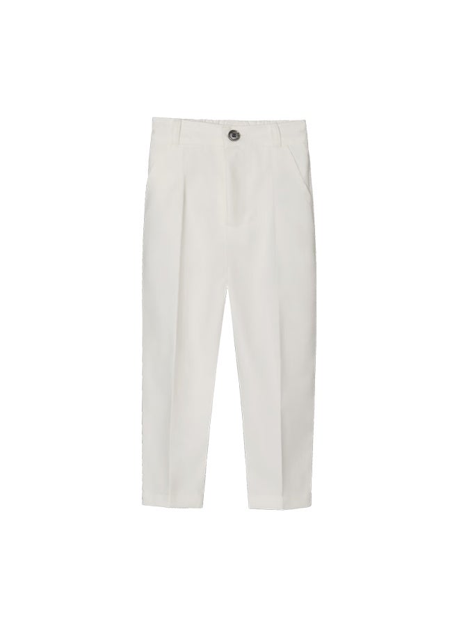 Luobobeibei Boys' Summer Western Pants Children's Suit Pants Performance Shorts Student Performance Costume White 150 - Image 2