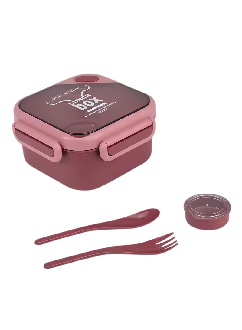 Twisoo Twisoo Kids Sports Lunch Box and Water Bottle Combo Set, BPA Free, Leakproof Food Grade PP with Chutney Box, Spoon, Fork, and Dividers - Durable and Portable 1120ml + 70ml for School & Travel ( Pink ) - Image 1