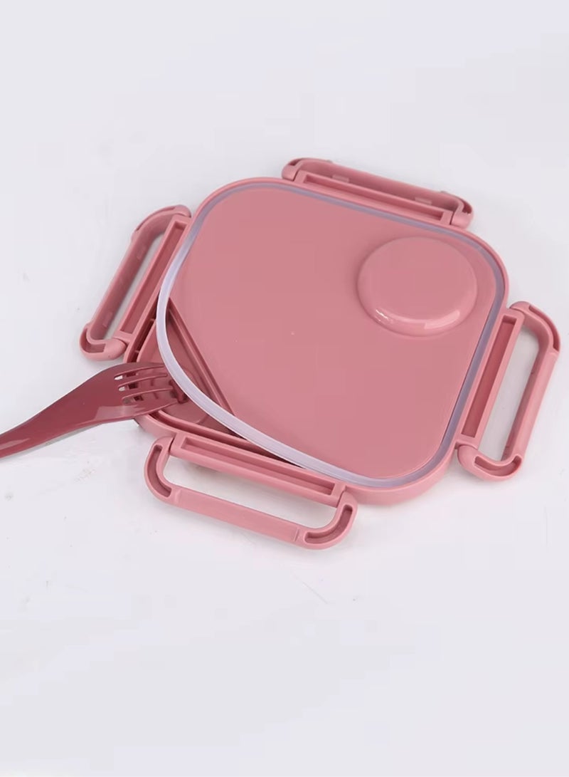 Twisoo Twisoo Kids Sports Lunch Box and Water Bottle Combo Set, BPA Free, Leakproof Food Grade PP with Chutney Box, Spoon, Fork, and Dividers - Durable and Portable 1120ml + 70ml for School & Travel ( Pink ) - Image 4