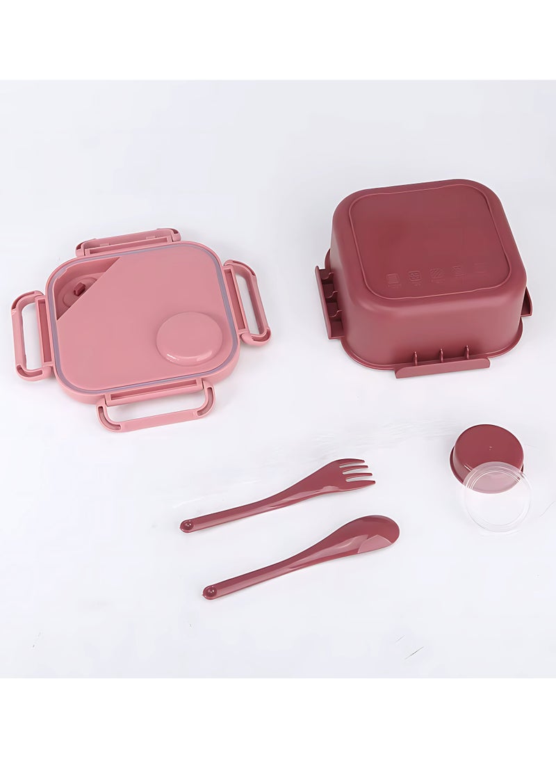 Twisoo Twisoo Kids Sports Lunch Box and Water Bottle Combo Set, BPA Free, Leakproof Food Grade PP with Chutney Box, Spoon, Fork, and Dividers - Durable and Portable 1120ml + 70ml for School & Travel ( Pink ) - Image 5