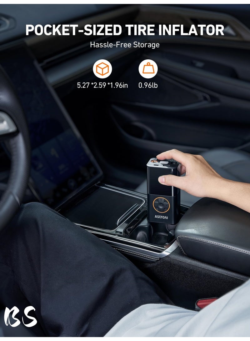 BS Air compressor tire inflator (4 nozzles) | Portable cordless bicycle pump | with digital dual-value display | 150 PSI car tire pump with LED light | Suitable for cars, motorcycles, bicycles, balls, inflatable mattresses, pool floats, and vacuum bags. - Image 4