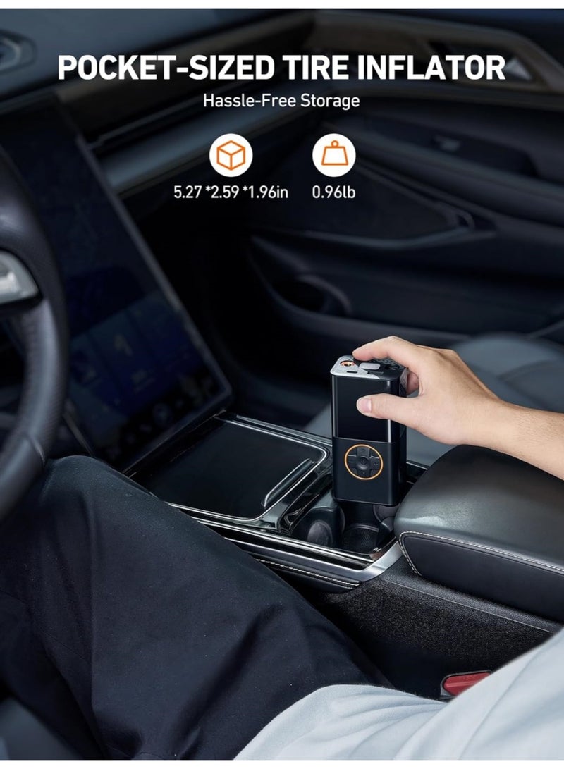 BS Emergency Supplies | Emergency Air Pump|Air compressor tire inflator (4 nozzles) |car tire inflator| digital tire inflator | Portable cordless bicycle pump | with digital dual-value display | 150 PSI car tire pump with LED light | Suitable for cars, motorcycles, bicycles, balls, inflatable mattresses, pool floats, and vacuum bags. - Image 3