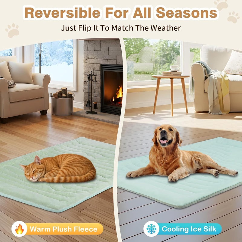 YooxArmor 2-in-1 Pet Cooling & Warm Mat, Self-Cooling & Self-Warming Pet Pad for Dogs Cats, Reversible Warm Cool Gel Mat for Crate, Bed, Car, Home, All Season Use - Image 2