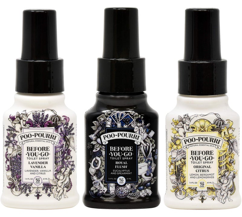 Poo-Pourri برو-بورري الأصلي بالحمضيات، لافندر فانيلا و رويال فلاش 1.4 أونصة زجاجات - Image 1