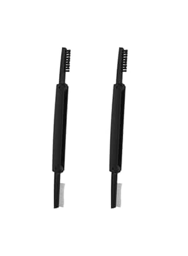 Foldable Dual Ended Eyelash Comb Eyebrow Brush Stainless Steel Beauty Tool 2 Pack Random Color - Image 1