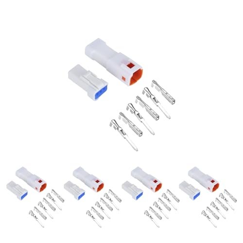 MUYI 5 Kits 3 Pin Way JST Waterproof Connector 2622 AWG Electric Socket 013033mm WiretoWire Connectors 20mm JWPFVSLE Series JST Plugs - Image 1