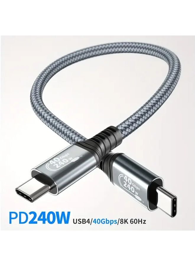 1ft 240W USB4 Type C to USB C Cable PD 3.1 40Gbps 8K Display - Image 2