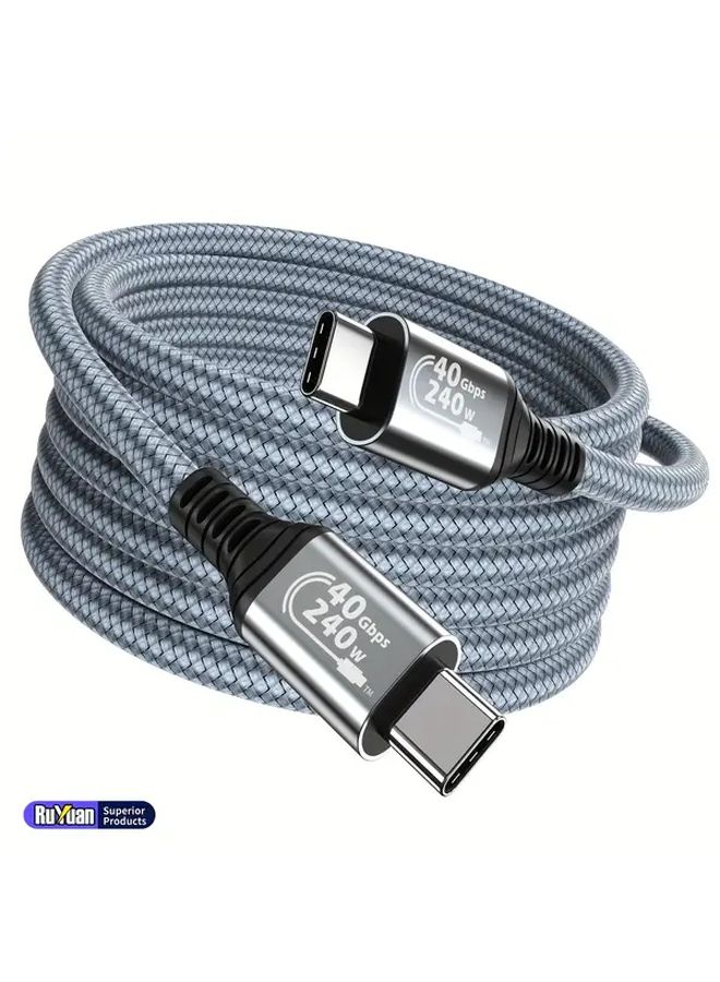 1ft 240W USB4 Type C to USB C Cable PD 3.1 40Gbps 8K Display - Image 1