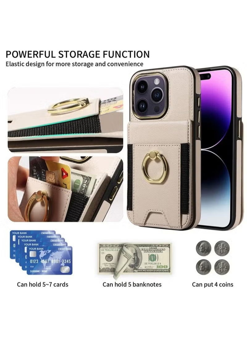 X-level iPhone 15 Pro Case Wallet With Credit Card Cover With Flip Premium Leather Phone Ring Stand Holder Kickstand Heavy Duty Protective Cover Accessories Protection For iPhone iPhone 15 Pro  - Image 2