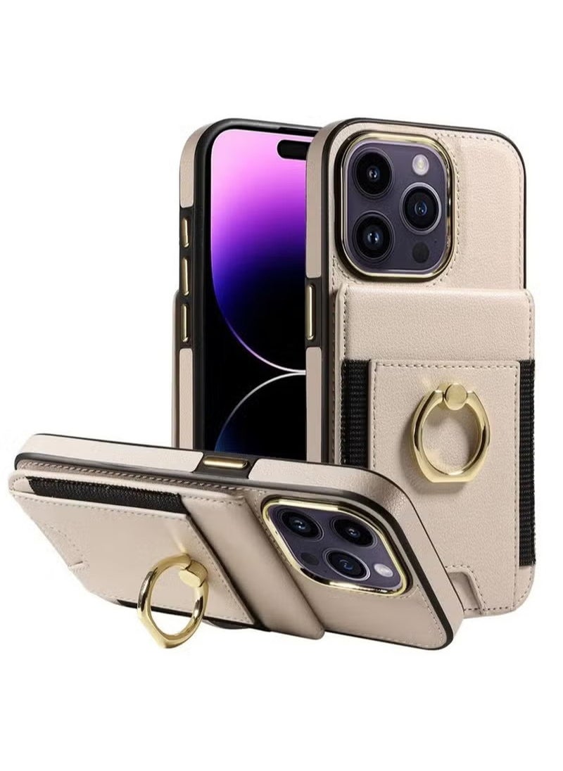 X-level iPhone 15 Pro Case Wallet With Credit Card Cover With Flip Premium Leather Phone Ring Stand Holder Kickstand Heavy Duty Protective Cover Accessories Protection For iPhone iPhone 15 Pro  - Image 1