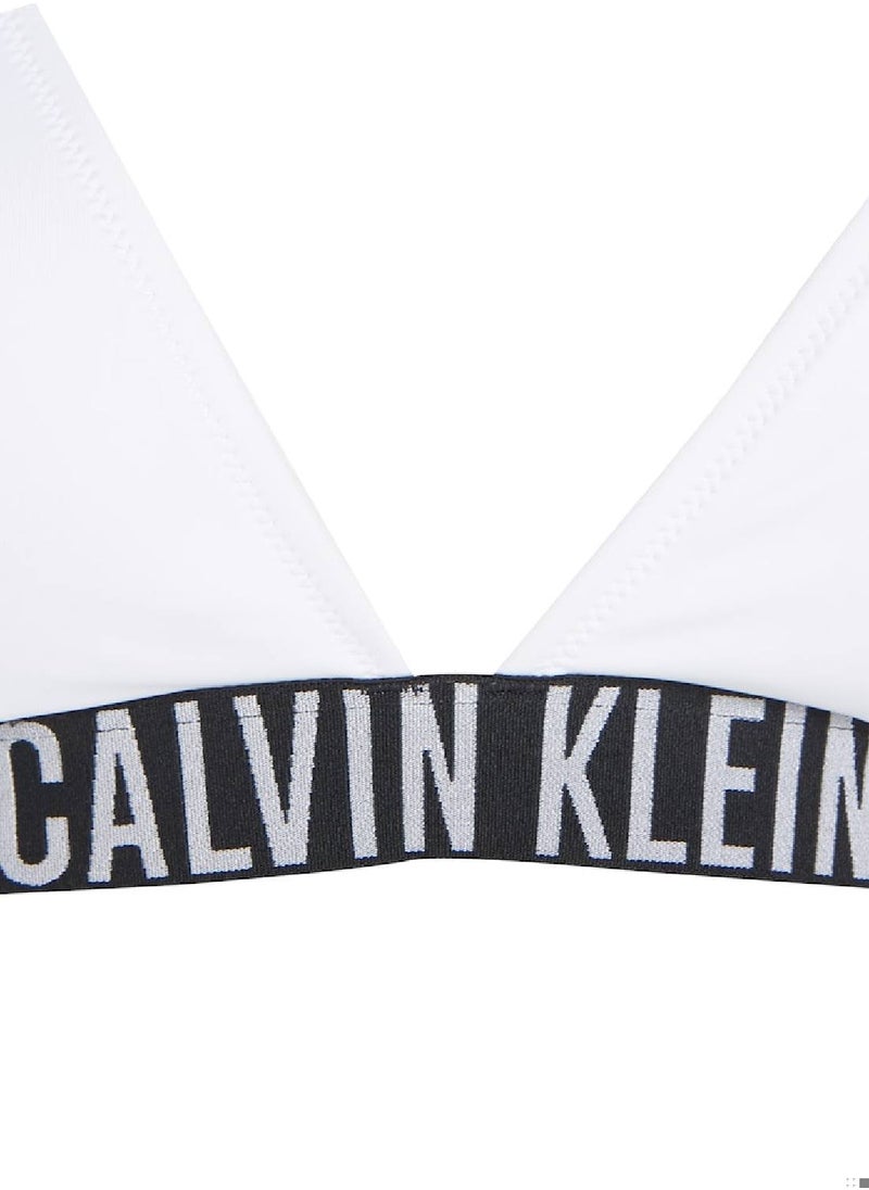 CALVIN KLEIN - Calvin Klein Women's Bikini Top - Triangle - Swimwear - Polyamide , White - Image 1
