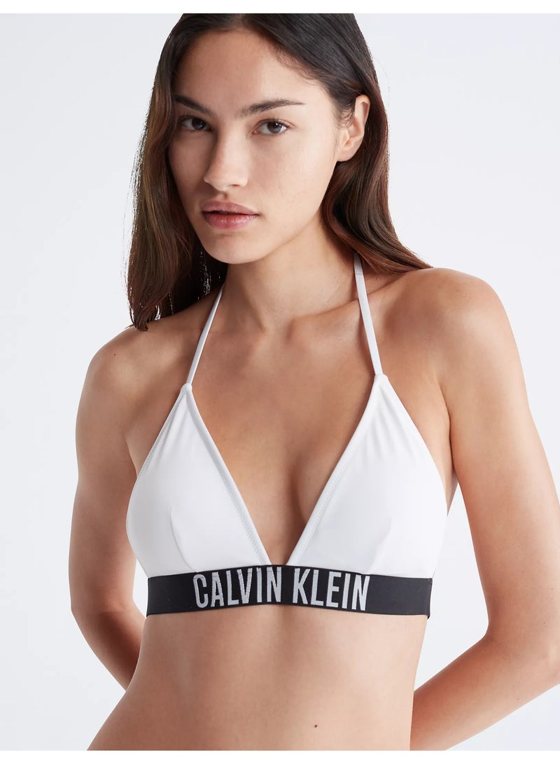 Calvin Klein Women's Bikini Top - Triangle - Swimwear - Polyamide , White - Image 2