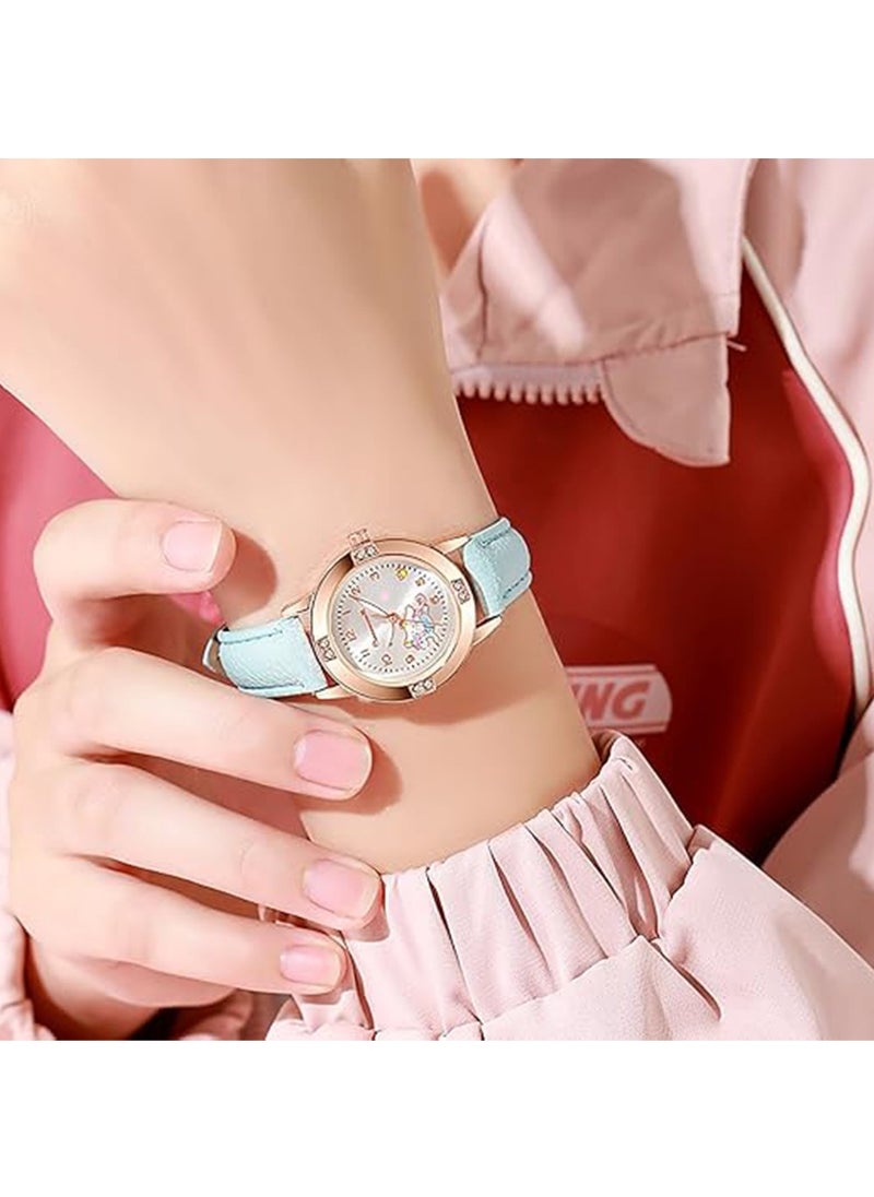 1 Pcs Kids Watches for Girls, Toddler Watches Cute Cartoon,Children Wrist Watch Easy Read Time Teacher Waterproof Watch(Blue)  - Image 2
