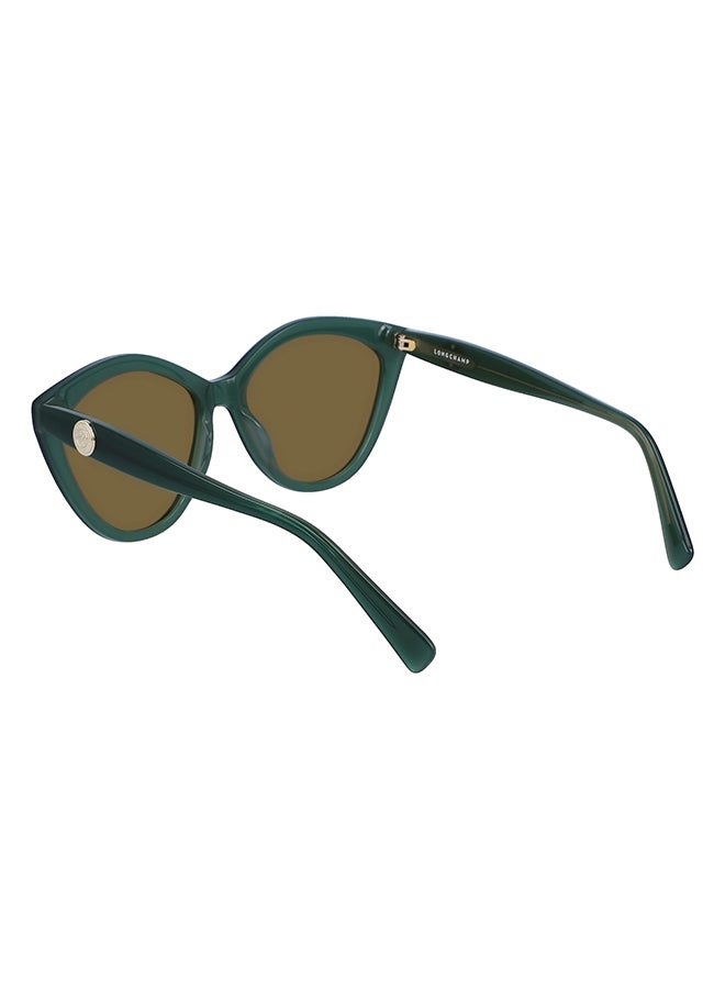 Longchamp نظارة شمسية بتصميم عين القطة للحماية من الأشعة فوق البنفسجية للنساء - LO730S-303-5616 - مقاس العدسة: 56 ملم  - Image 3