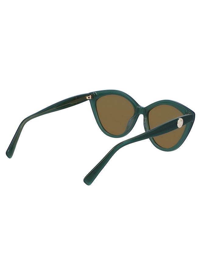 Longchamp نظارة شمسية بتصميم عين القطة للحماية من الأشعة فوق البنفسجية للنساء - LO730S-303-5616 - مقاس العدسة: 56 ملم  - Image 5
