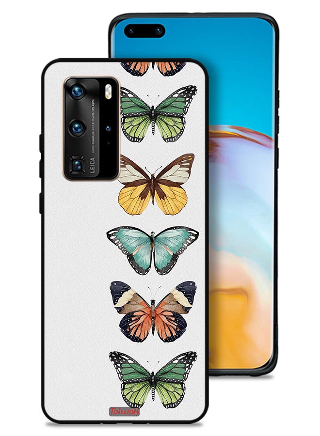 Tolwak Huawei P40 Pro 5G Protective Case Cover Four Butterflies - Image 1