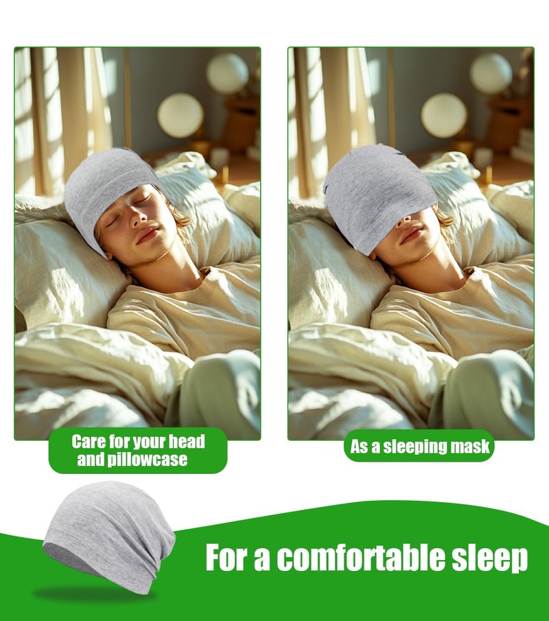 SRLLBBY Lightweight Cotton Beanie, Breathable Thin Sleep Hats, Skull Caps for Running Cycling Hiking Fishing (Light Grey - Image 4