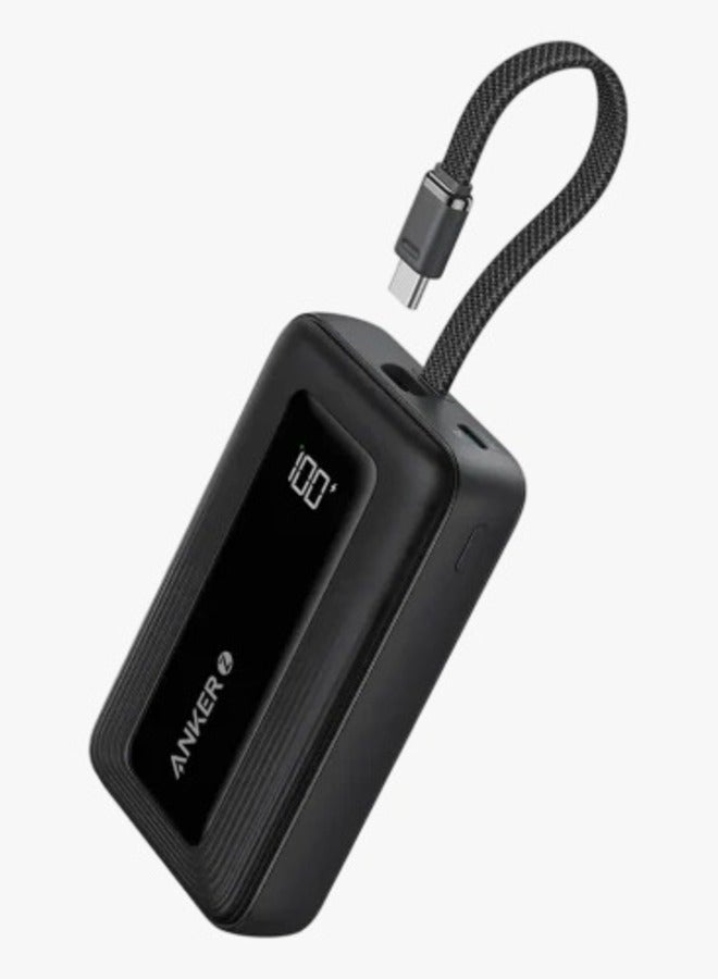 Ankey Anker Zolo Power Bank (10K, 30W, Built-In USB-C Cable) Black - Image 1
